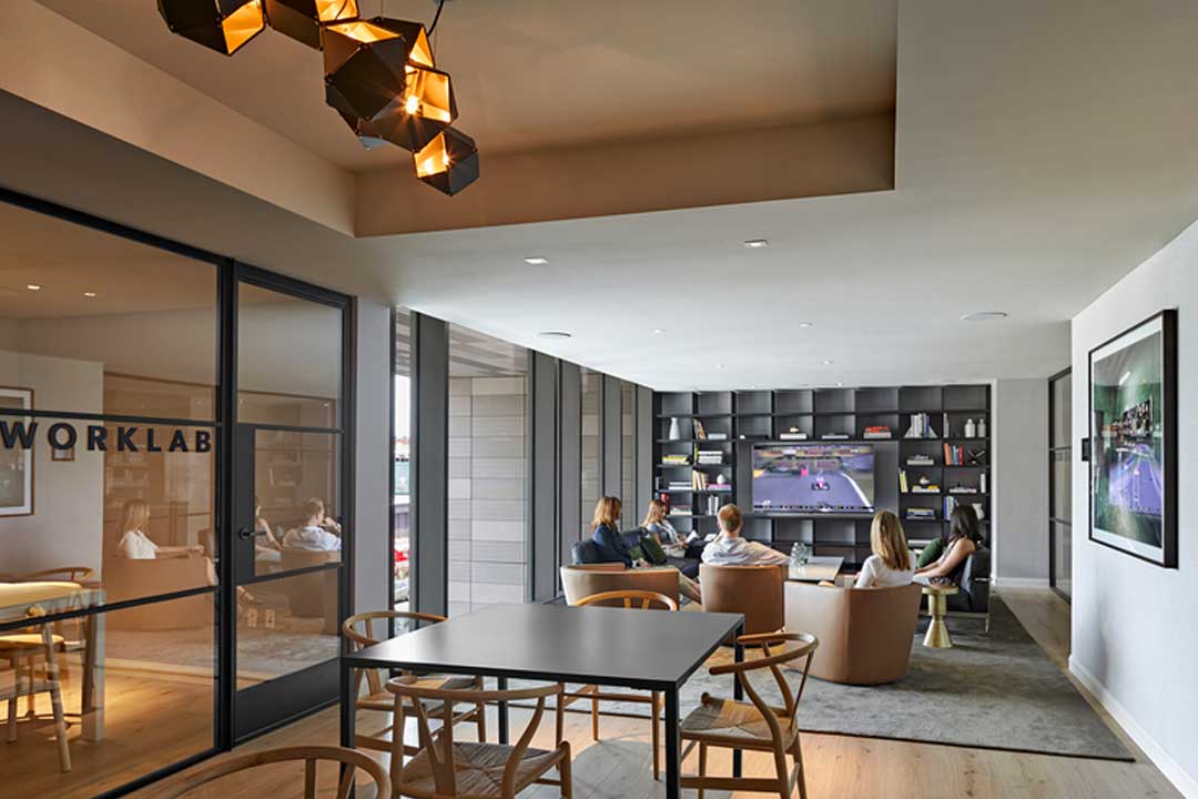 Modern designed common worklab area.