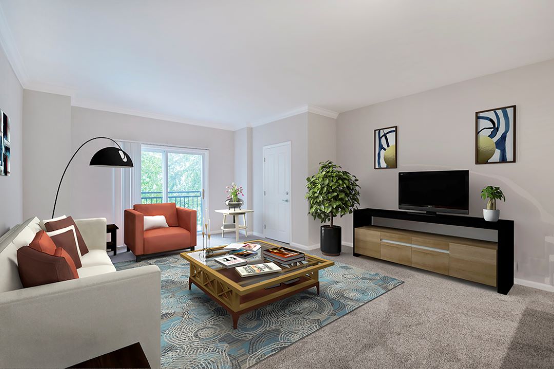 spacious living room at 1000 Presidents Way