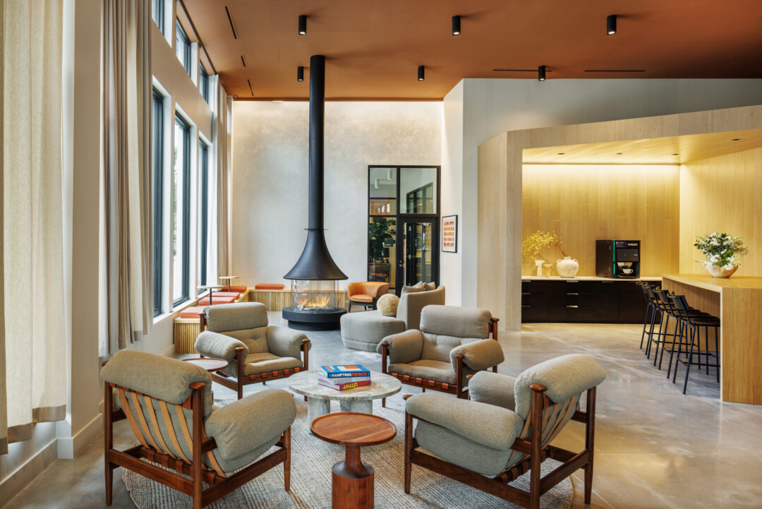 Lobby of South Standard at Washington Village in South Boston