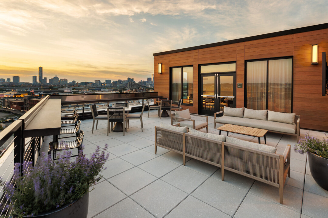 Rooftop Deck of South Standard at Washington Village in South Boston