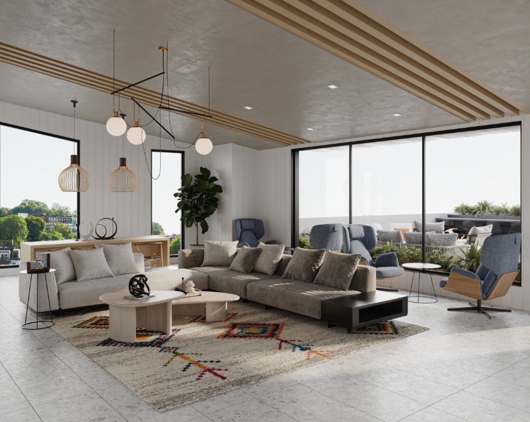 Indoor Rooftop Lounge at Bremen 282 in East Boston