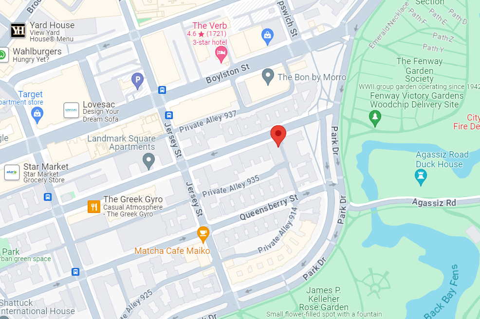Google Maps view of 16 Peterborough in Fenway