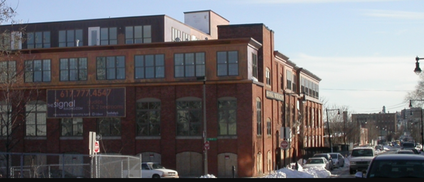 Side exterior shot of the Signal Building in South Boston
