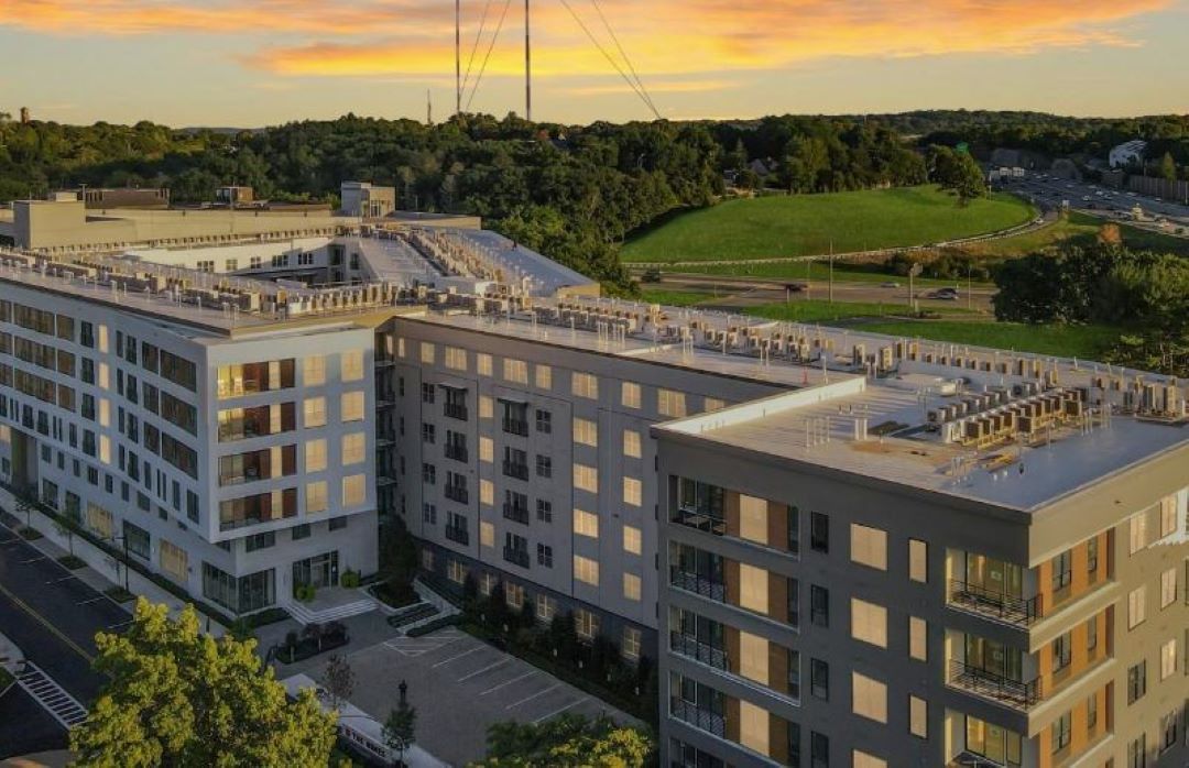 Exterior building of The Nines in Wellesley, MA