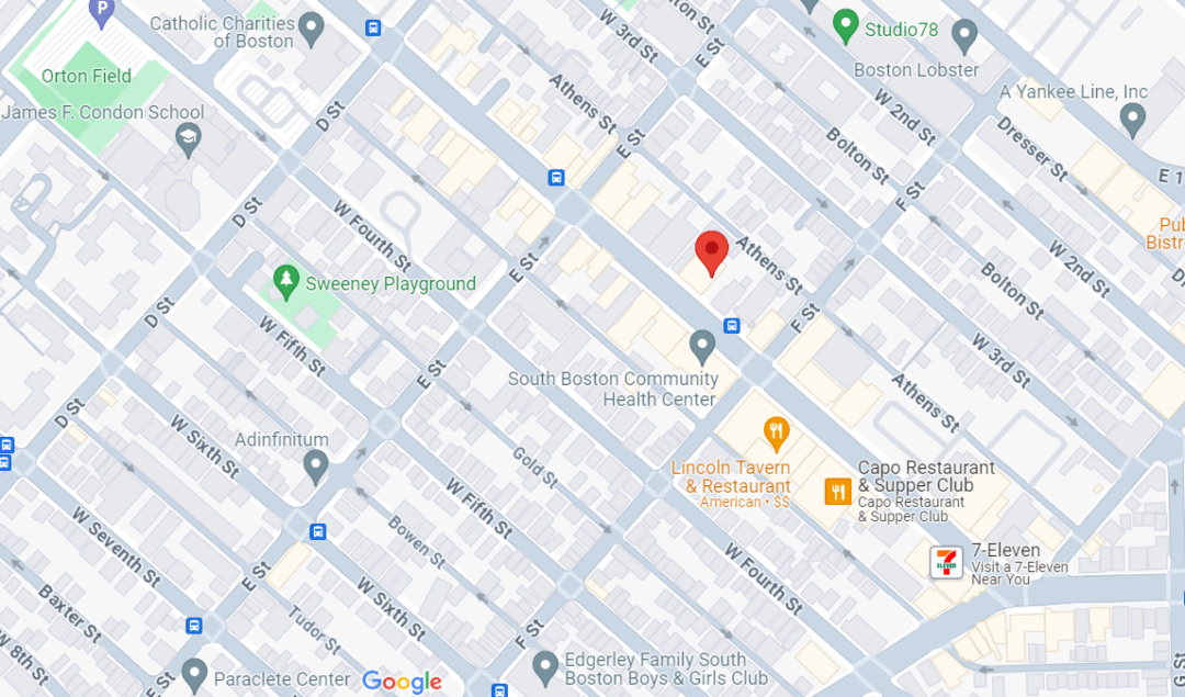 Google Maps view of 400 West Broadway in South Boston