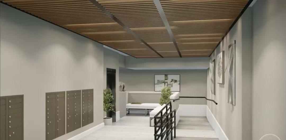 Lobby of 400 West Broadway in South Boston