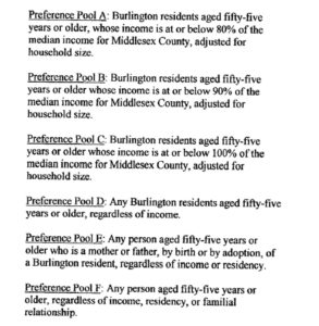 Heritage at Stone Ridge preference pool information