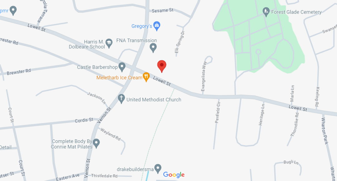 Google Maps view of 404 Lowell Street in Wakefield