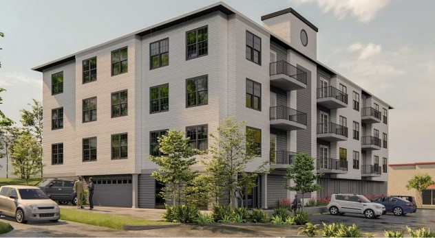 Exterior shot of West of Center Apartments in West Bridgewater