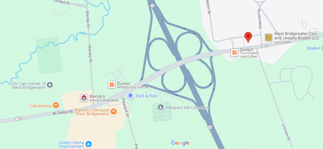 Google Maps view of West of Center Apartments in West Bridgewater