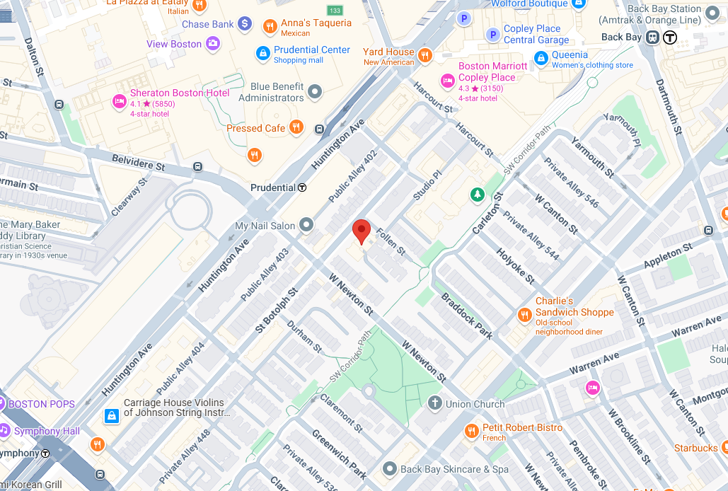 Google Maps view of 86 Saint Botolph in Back Bay