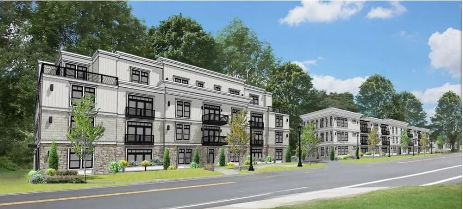 exterior apartment style building of 598 North Ave