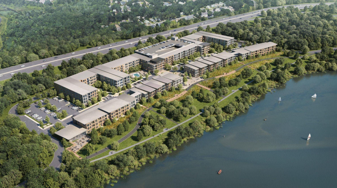 Aerial view of The Basin in Wakefield