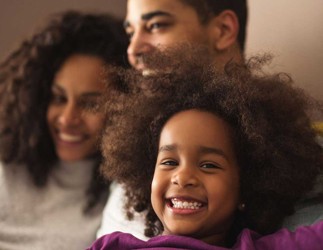 Happy family at home