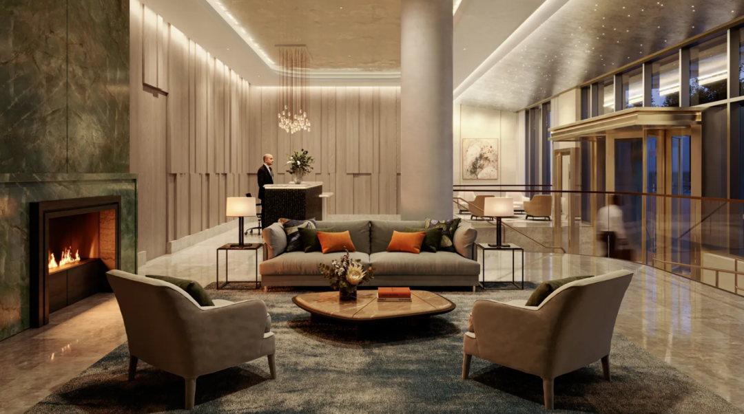 Lobby of One Harbor Shore in Seaport