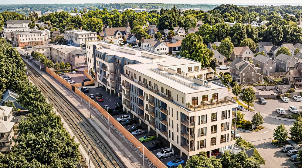 Aerial of Cedar Park One64 in Melrose